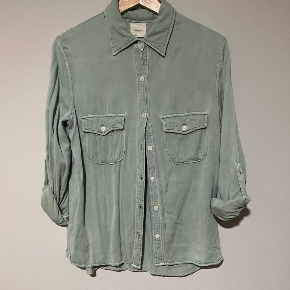 Green button up